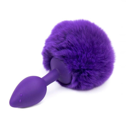 Plug Anale con Coda Viola di Coniglio