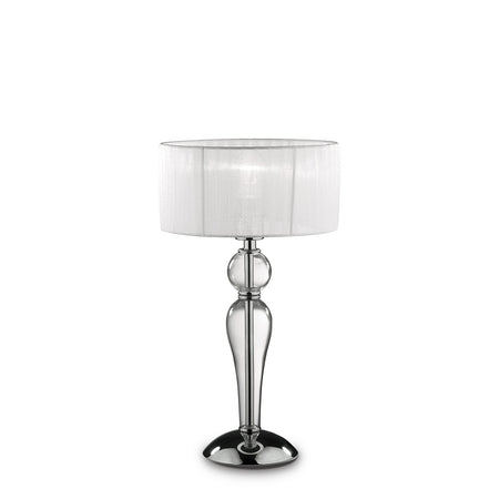 Abat-jour moderna Ideal Lux DUCHESSA TL1 SMALL E27 LED vetro tessuto lampada tavolo