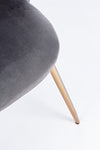 Sedia Tanya in velluto Grigio Scuro e gambe ottone h 77 cm arredamento moderno