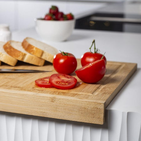 Asse per Impastare Legno di Bambù 53x46 H4.3cm Preparazione Dolci Pizza Pasta
