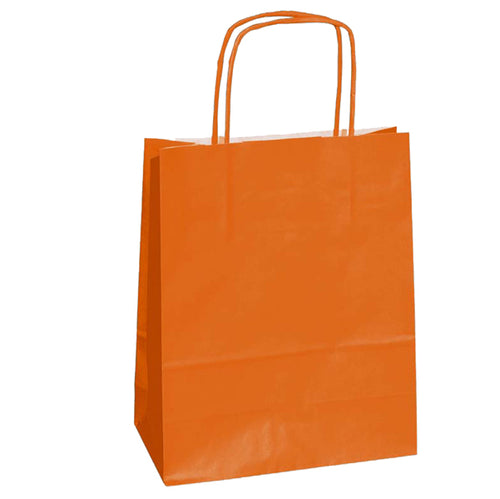 25 Shoppers Carta Kraft 45X15X50Cm Twisted Arancio