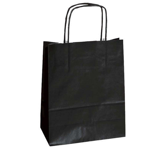 25 Shoppers Carta Kraft 45X15X50Cm Twisted Nero