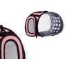 Trasportino per cane gatto Trasparente con Maniglia Tracolla 37x17 H22cm Rosa