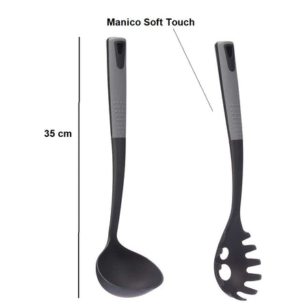 Kit 5pz Utensili Cucina Mestoli in Polipropilene Manico Soft Antiaderenti