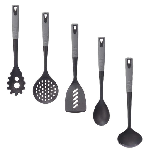 Kit 5pz Utensili Cucina Mestoli in Polipropilene Manico Soft Antiaderenti