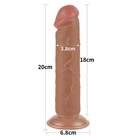 Dildo Realistico Sliding-Skin Dong 8.0" Brown