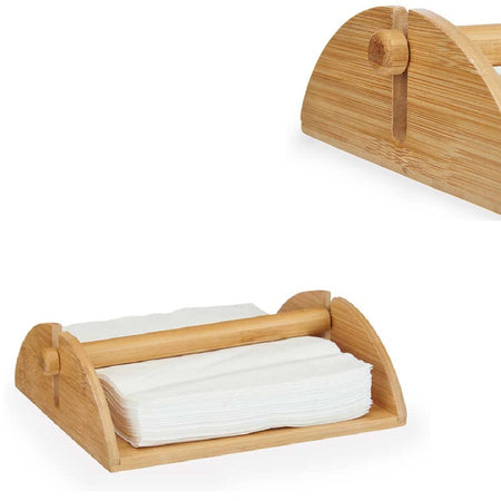Porta Tovaglioli in Legno di Bambù 18 x 23.5 h 6.8 cm Stile Moderno