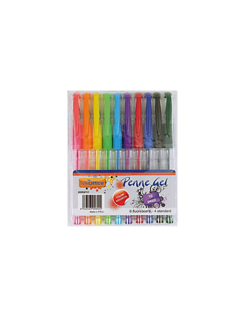 Penne Gel colorate 10 pezzi