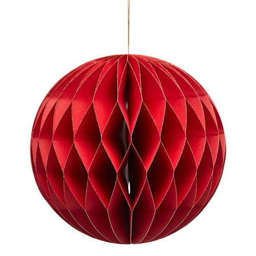 Pallina di natale colore rosso in carta decorazioni natalizie per albero di Natale