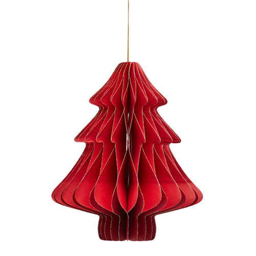 Pendaglio a forma di alberello colore rosso in carta decorazioni natalizie per albero di Natale