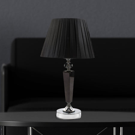 Lampada linea Crystal in Metallo Nero e gambo sfaccettato in Vetro 26 x 46 Cm Mercury 15023