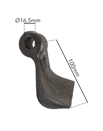 Mazza trincia 137x100mm attacco 40mm e foro 16,5mm