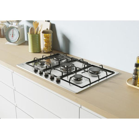 PIANO COTTURA A GAS 5 FUOCHI 75CM A INOX