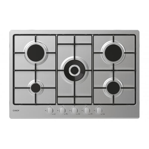 PIANO COTTURA A GAS 5 FUOCHI 75CM A INOX