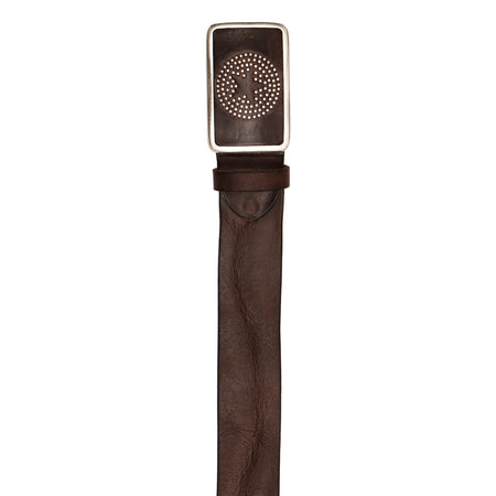 UNIFORM Cintura Man Leather Belt Brown da uomo