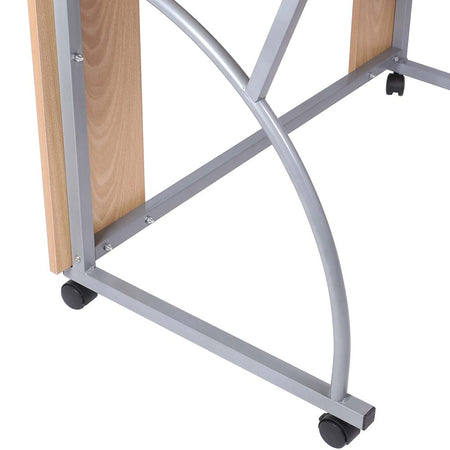 Scrivania Porta PC Tavolo Studio con Porta Tastiera e Ripiani Metallo e Legno