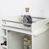 Mobiletto Bar Porta Bottiglie Legno Mdf 6 Vani 3Ripiani Porta Calici Bianco