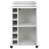 Mobiletto Bar Porta Bottiglie Legno Mdf 6 Vani 3Ripiani Porta Calici Bianco