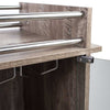 Mobiletto Bar Porta Bottiglie Legno Mdf 6 Vani 3Ripiani Porta Calici Taupe