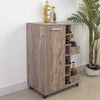 Mobiletto Bar Porta Bottiglie Vino Legno Mdf 6Posti 1Anta 2 Ripiani Tortora