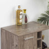 Mobiletto Bar Porta Bottiglie Vino Legno Mdf 6Posti 1Anta 2 Ripiani Tortora