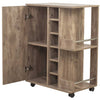 Mobiletto Bar Porta Bottiglie Vino Legno Mdf 6Posti 1Anta 2 Ripiani Tortora