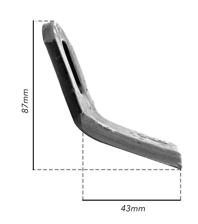 Coltello a Y altezza 43mm lunghezza 87mm adattabile a Cabe, Agrieuro, Sicma, Sovema