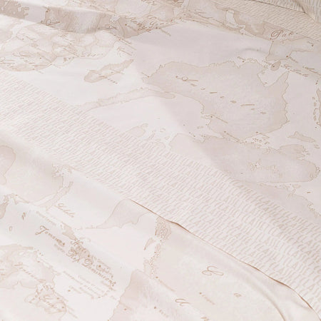 Lenzuola Copriletto Geo White ! Alviero Martini Matrimoniale in percalle - Eleganza e Stile