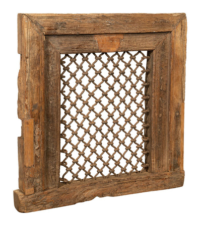 Biscottini Finestra Antica Grata Biscottini 66x8x69 Ferro Legno Massiccio Teak Recupero