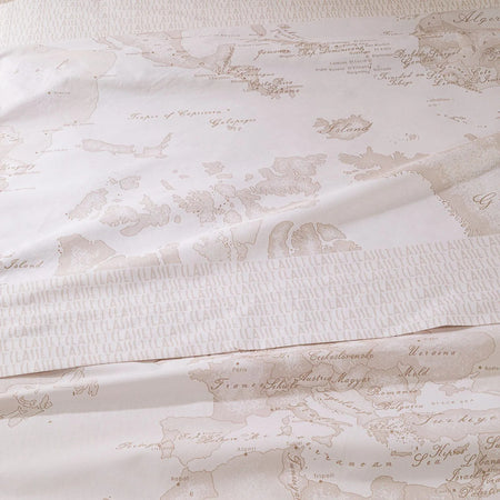 Lenzuola Copriletto Geo White ! Alviero Martini Matrimoniale in percalle - Eleganza e Stile