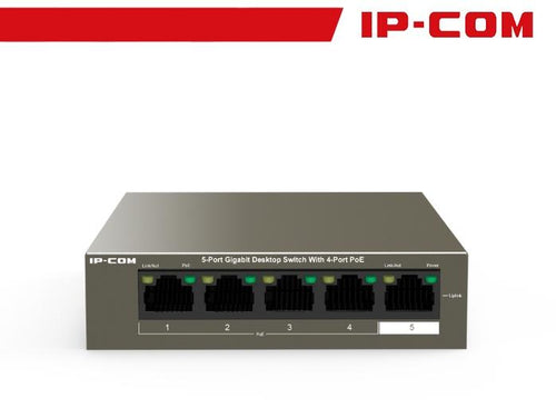 IP-COM Switch Desktop 5 Porte Gigabit con 4 Porte PoE 63W - G1105P-4-63W