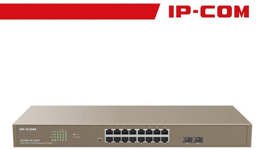 IP-COM Switch PoE Rack Cloud Managed L2 16 Port GE + 2SFP - G3318P-16-250W