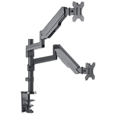 Manhattan 461597 Supporti a parete per TV 81,3 cm [32] Scrivania Grigio (TV/MONITOR DESK MOUNT GAS DUAL- - FULL MOTION 27IN CLAMP/GROMMET)
