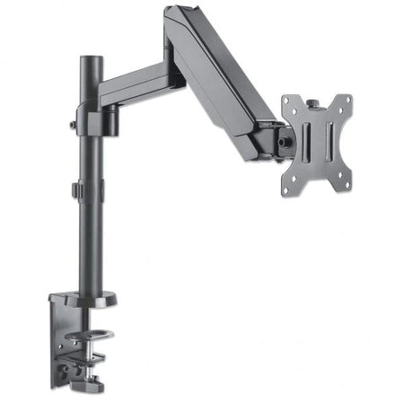 Manhattan 461580 Supporti a parete per TV 81,3 cm [32] Scrivania Grigio (TV & Monitor Mount, Desk, Full Motion [Gas Spring], 1 screen, Screen Sizes: 10-27, Black, Clamp or Grommet Assembly,VESA 75x75