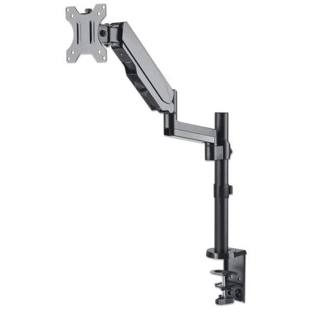 Manhattan 461580 Supporti a parete per TV 81,3 cm [32] Scrivania Grigio (TV & Monitor Mount, Desk, Full Motion [Gas Spring], 1 screen, Screen Sizes: 10-27, Black, Clamp or Grommet Assembly,VESA 75x75