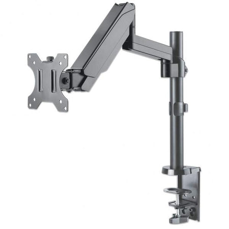 Manhattan 461580 Supporti a parete per TV 81,3 cm [32] Scrivania Grigio (TV & Monitor Mount, Desk, Full Motion [Gas Spring], 1 screen, Screen Sizes: 10-27, Black, Clamp or Grommet Assembly,VESA 75x75