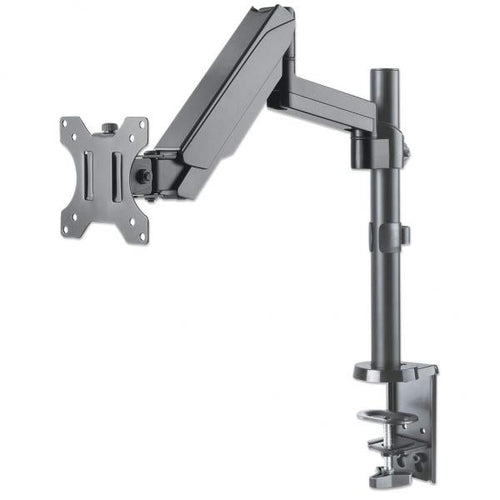 Manhattan 461580 Supporti a parete per TV 81,3 cm [32] Scrivania Grigio (TV & Monitor Mount, Desk, Full Motion [Gas Spring], 1 screen, Screen Sizes: 10-27, Black, Clamp or Grommet Assembly,VESA 75x75