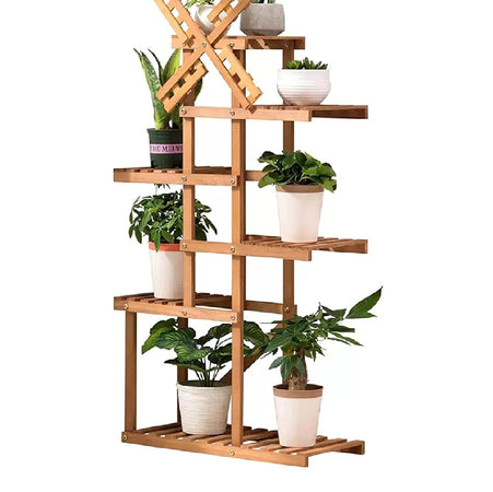 Scaffale Libreria Porta Piante in legno bambù 62x25 H 103 cm Funzionale ed Elegante