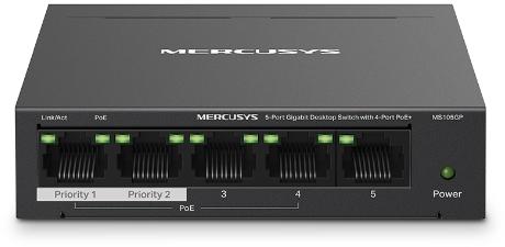 Switch Desktop 5 porte 10/100/1000 PoE+ - Mercusys MS105GP