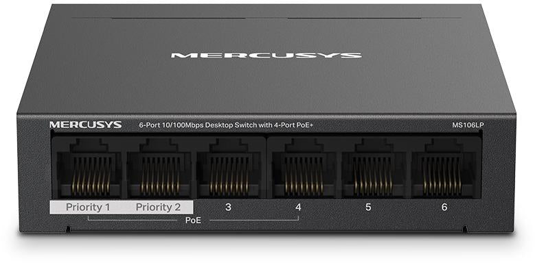 Switch Desktop 6 Porte 10/100Mbps con 4 Porte PoE+