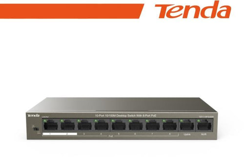 Tenda Switch Unmanaged 10/100Mbit PoE Desktop 63W - TEF1110P-8-63W