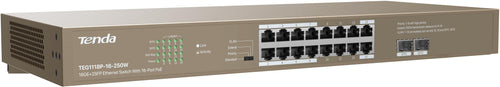 Switch Tenda 16-Porte PoE 16GE+2SFP - 250W
