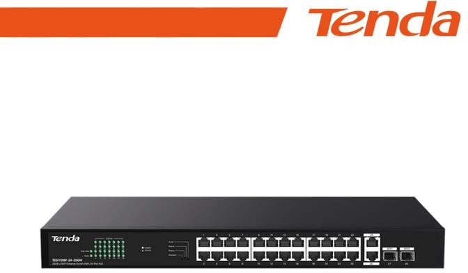 Tenda 26GE+2SFP Ethernet Switch With 24-Port PoE - TEG1128P-24-250W
