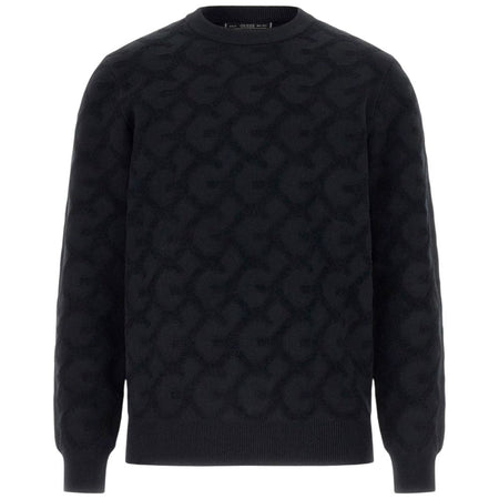 Guess pullover nero logo jacquard a sbalzo JOHN M5BR19 Z0470 JBLK
