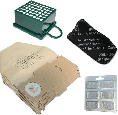 ASPIRAPOLVERE FOLLETTO VK130 / 131 6 SACCHETTI + 6 PROFUMI +1 FILTRO EPA 1 ODOR