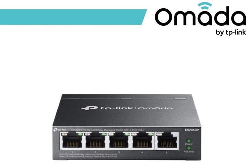 Omada Switch Easy Managed 5 porte Gigabit con 4 porte PoE+ - ES205GP
