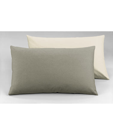 Set copripiumino federe letto bicolor double face parure copripiumino in cotone made in Italy NATURALE/TORTORA