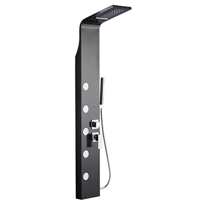 Colonna Doccia Idromassaggio Nera Spazzolata| Smeralda