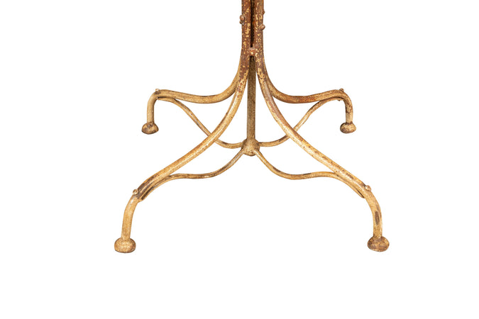 Biscottini Tavolo Biscottini Quadrato 70x70x76 Ferro Battuto Bianco Anticato Forgiato a