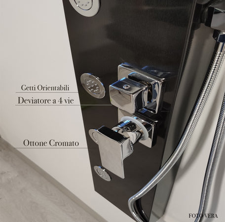 Colonna Doccia Idromassaggio Nera Spazzolata| Smeralda